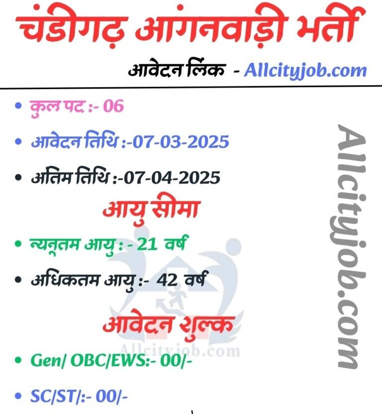 Chandigarh Anganwadi Recruitment 2025