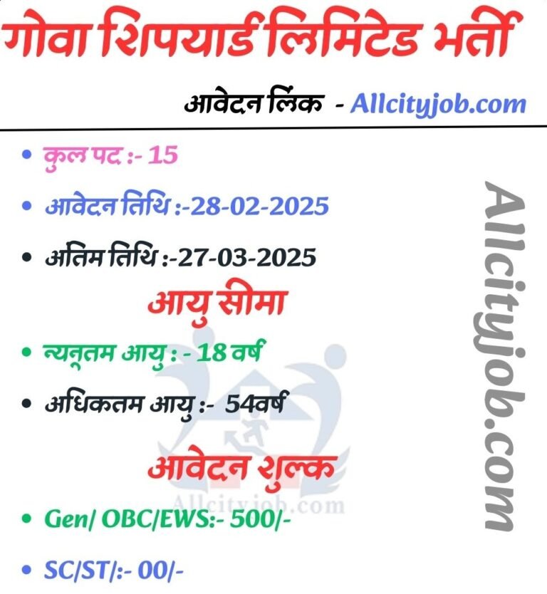 Goa Shipyard Limited Various Vacancies 2025