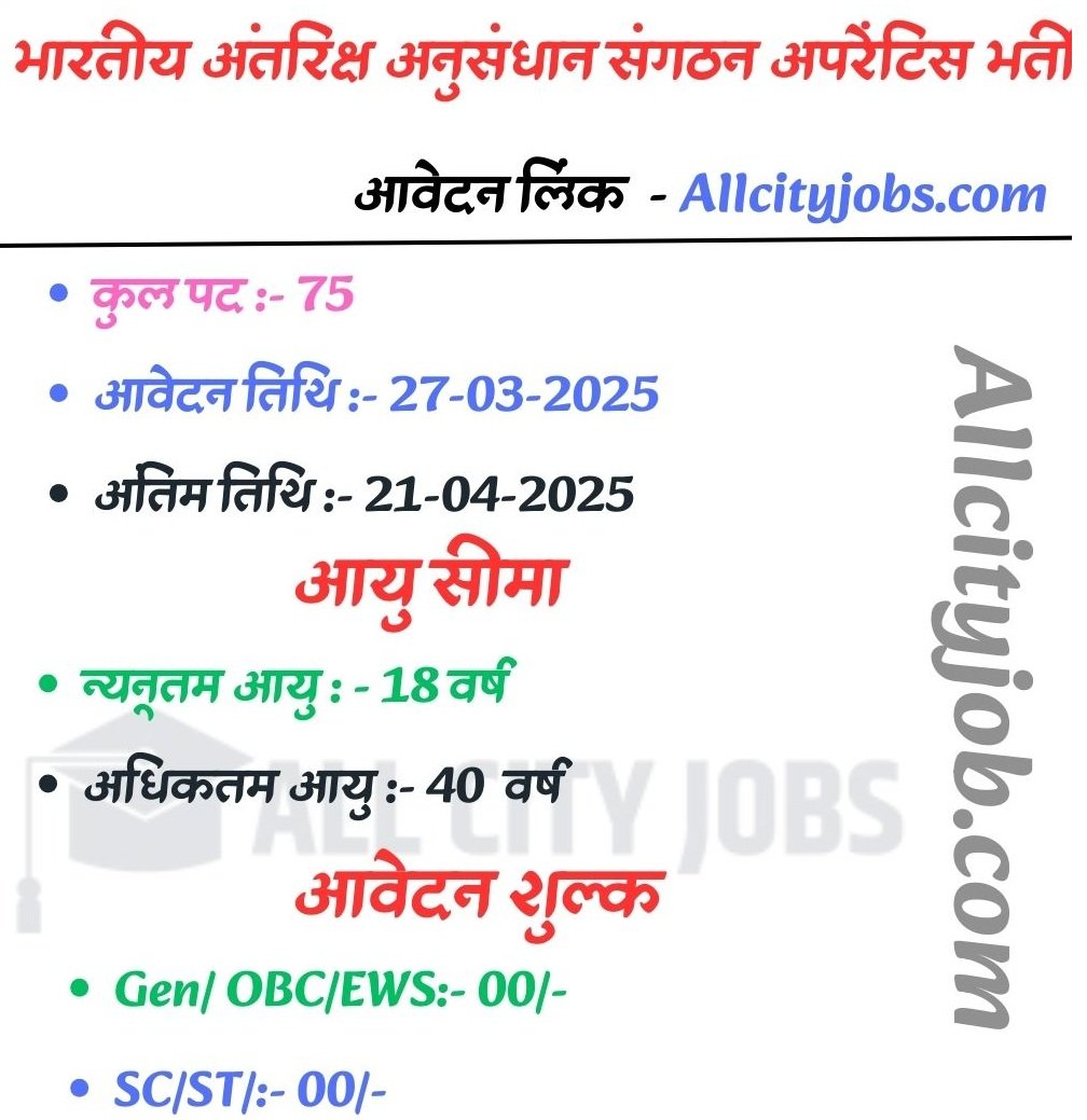 ISRO ITI, Diploma & Graduate Apprentice Recruitment