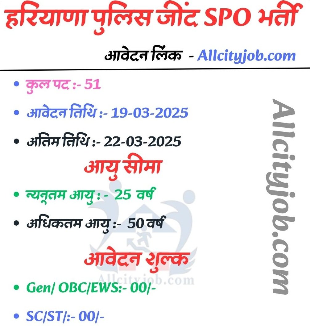 Jind Police SPO Jobs 2025