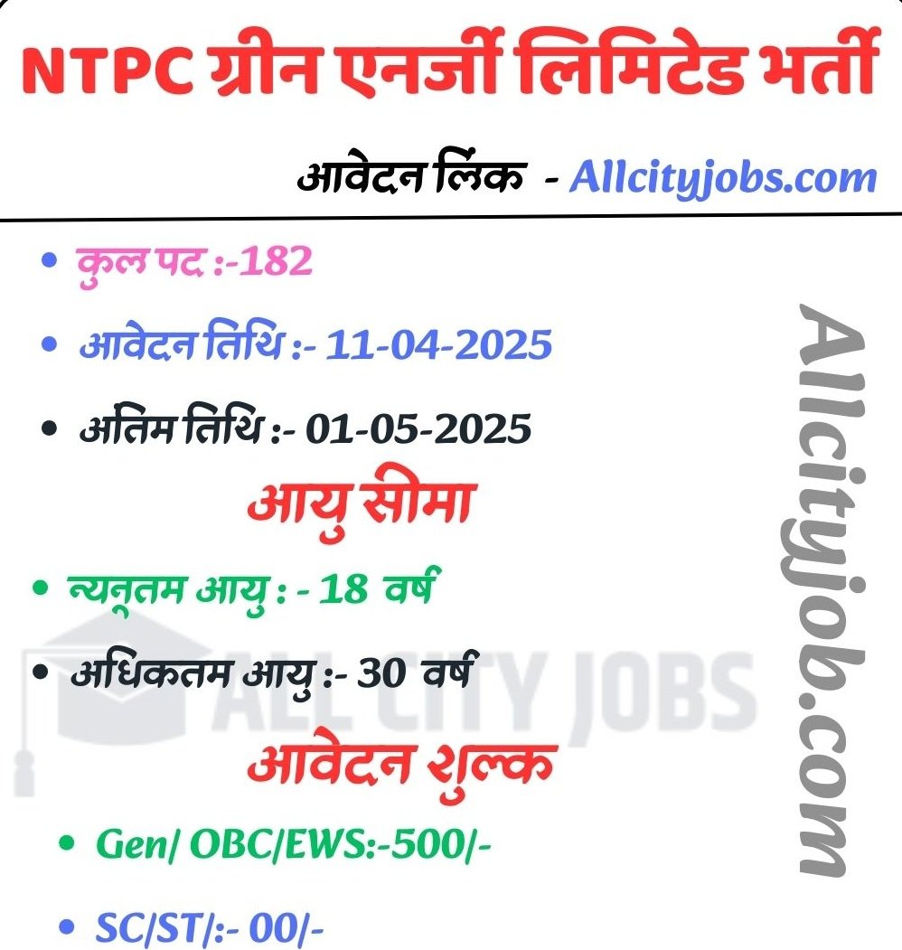 NTPC Green Energy Limited Recruitment 2025