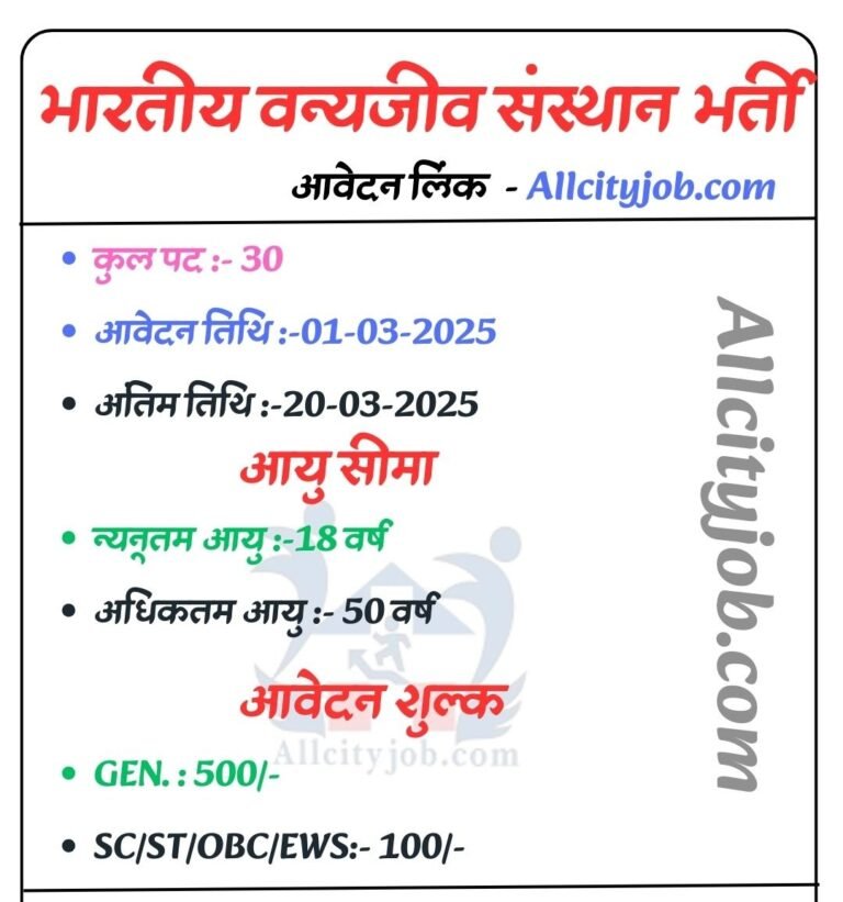 Wildlife Institute of India Recruitment 2025