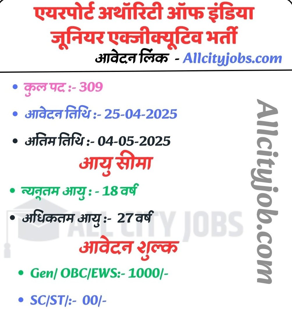 AAI Junior Executive ATC Jobs 2025