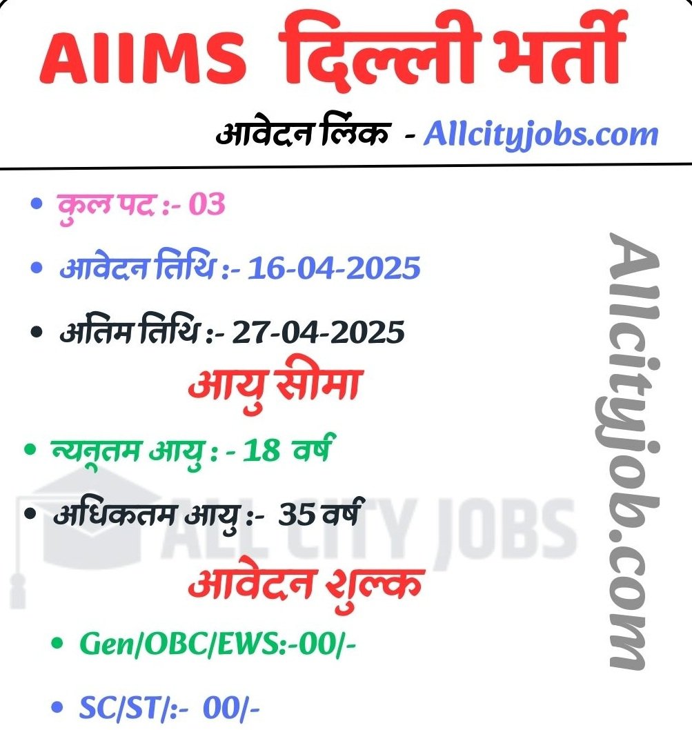 AIIMS New Delhi Jobs 2025