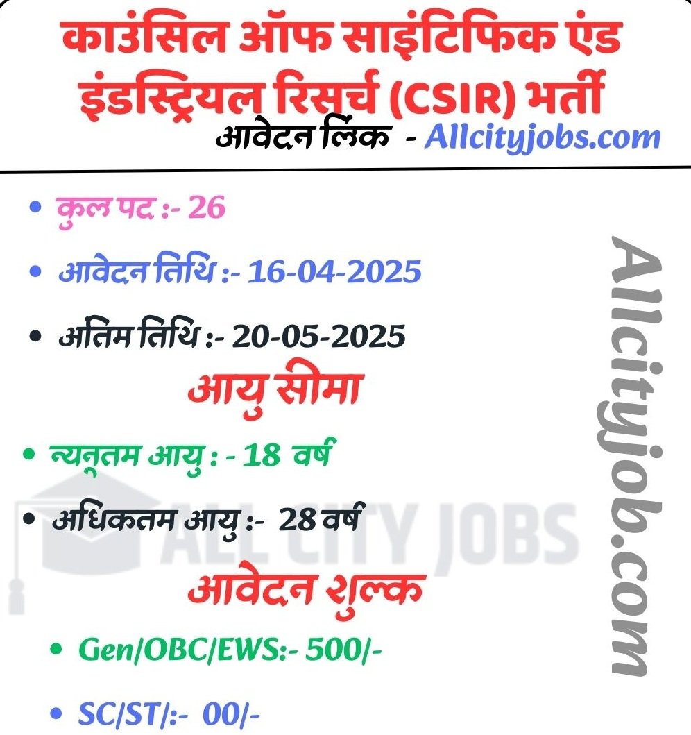CSIR NAL Recruitment 2025, Apply Here