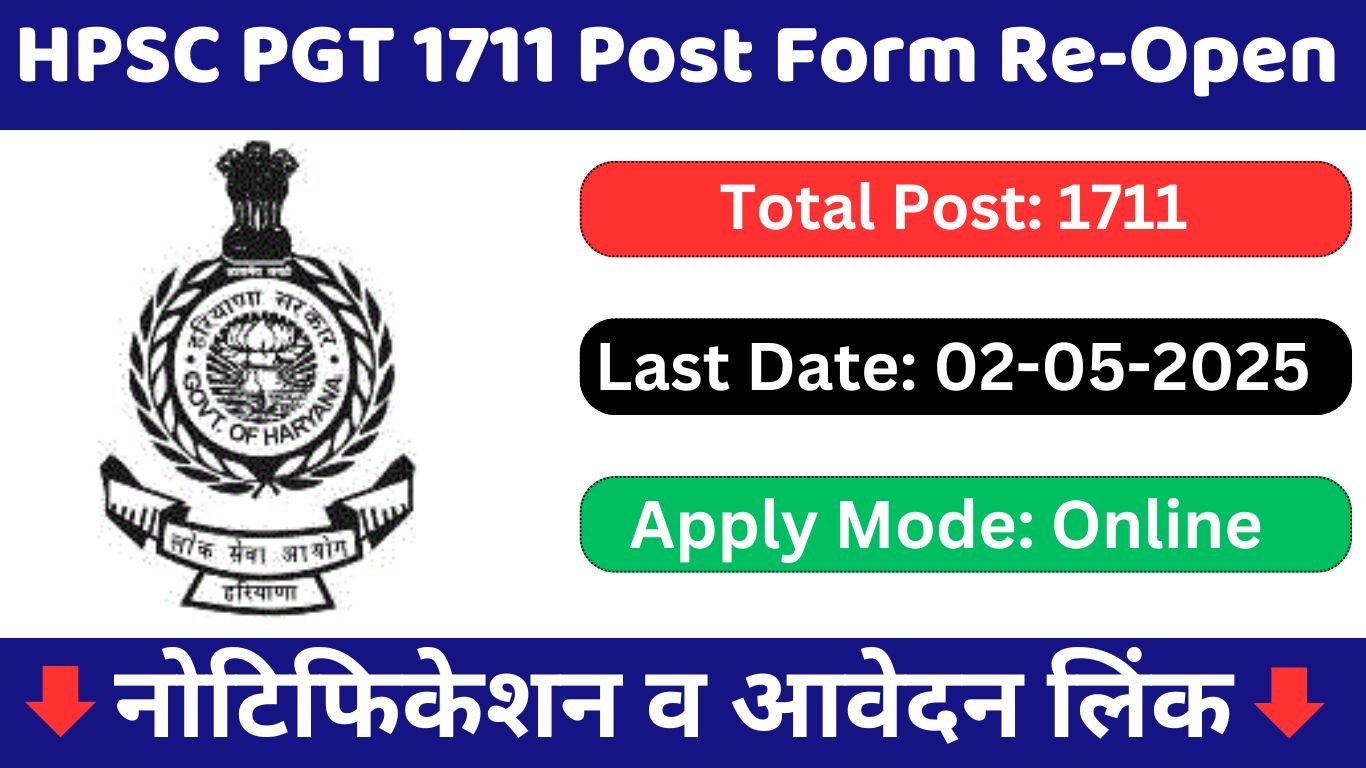 HPSC PGT 4476 Posts Form Re-Open