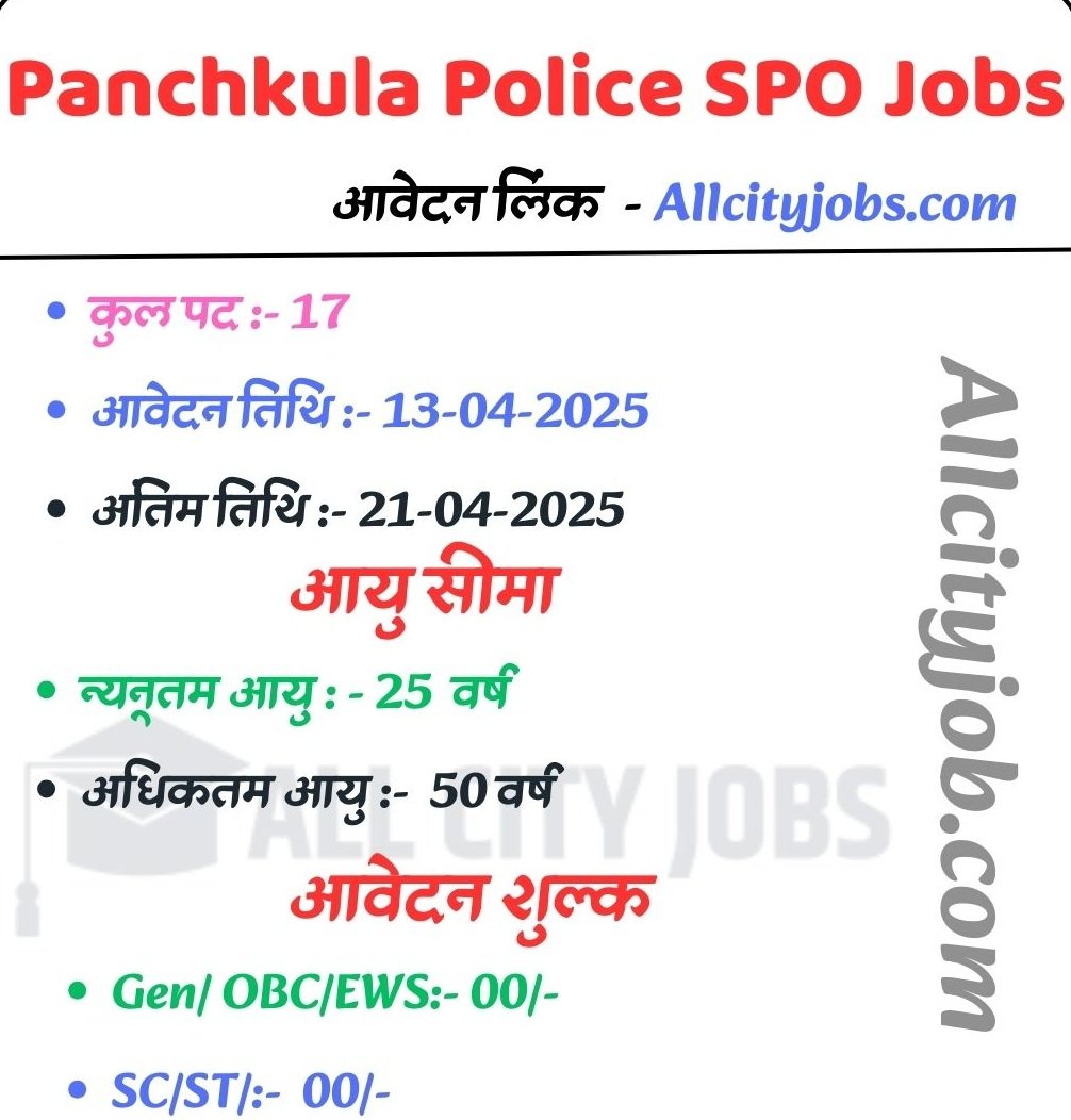 Panchkula Police SPO Jobs 2025