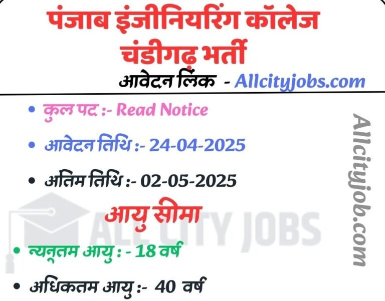 Punjab Engineering College Recruitment 2025, Notification Out for Vacancies