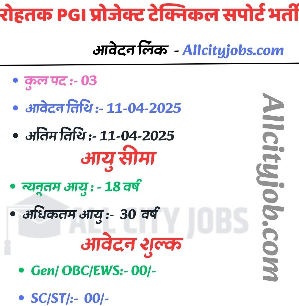 Rohtak PGI Recruitment 2025