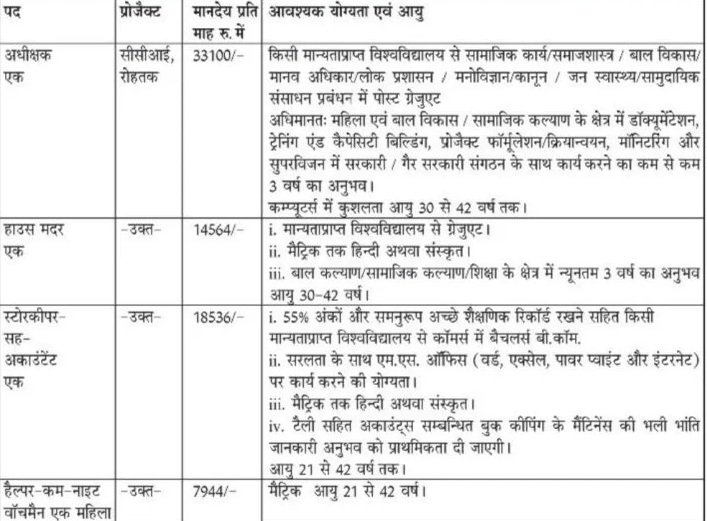 District Child Welfare Council Rohtak Recruitment 2025, Apply Now