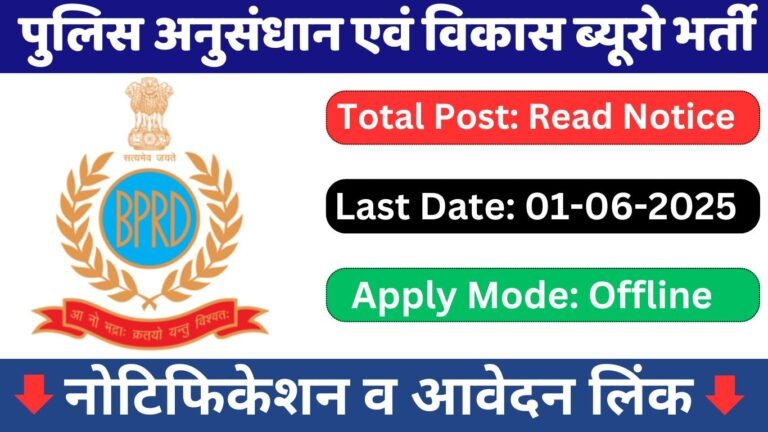 Bureau of Police Research & Development (BPRD) Vacancy 2025