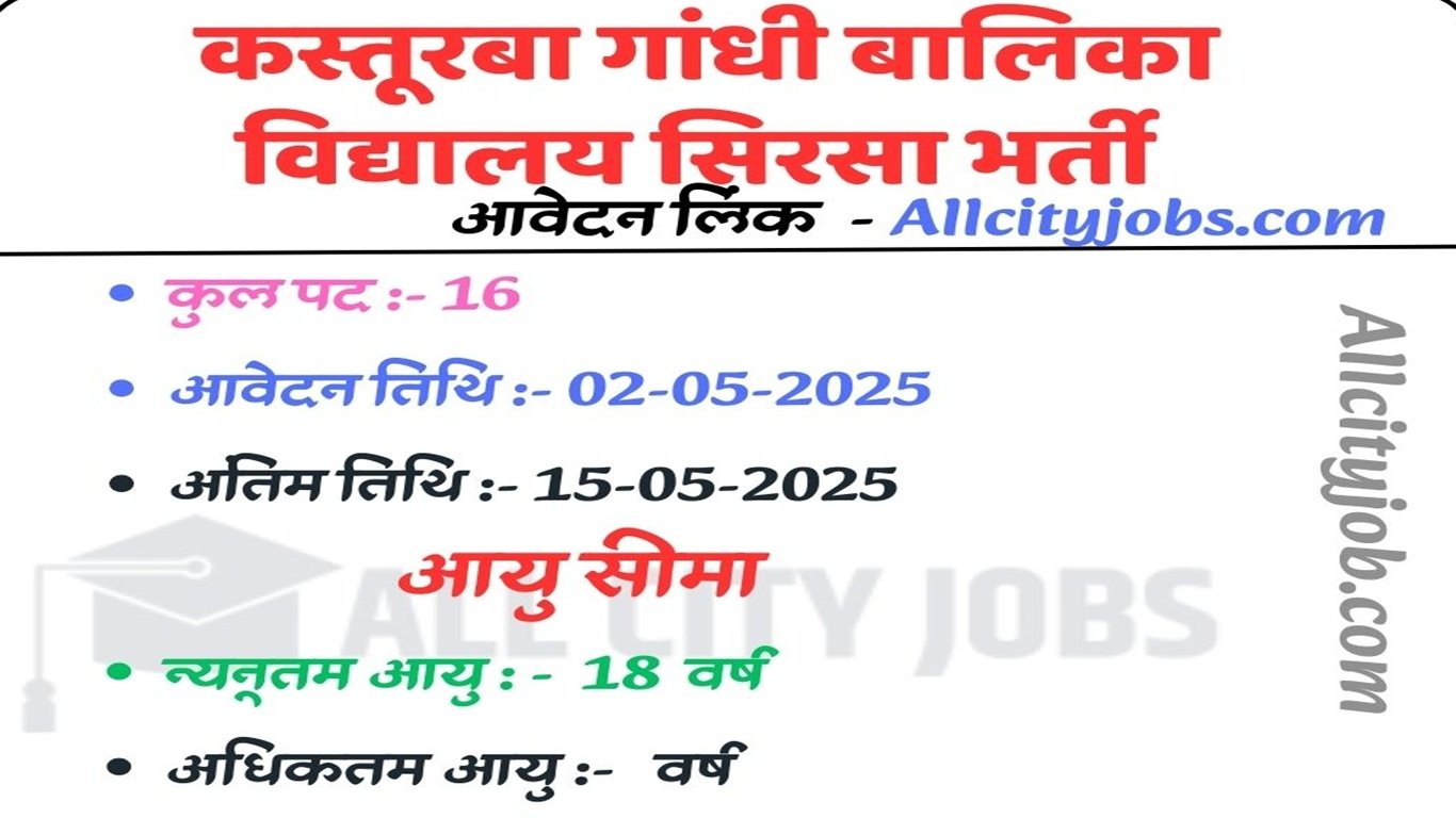 KGBV Sirsa Recruitment 2025