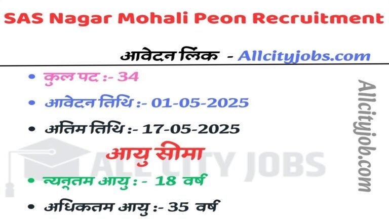 SAS Nagar Mohali Peon Recruitment 2025